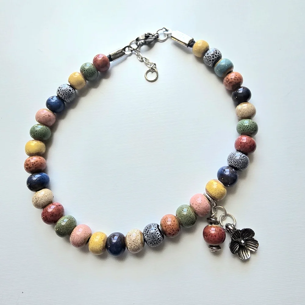 Multicolor Beaded Bracelet with Charms - Picture 1 of 1